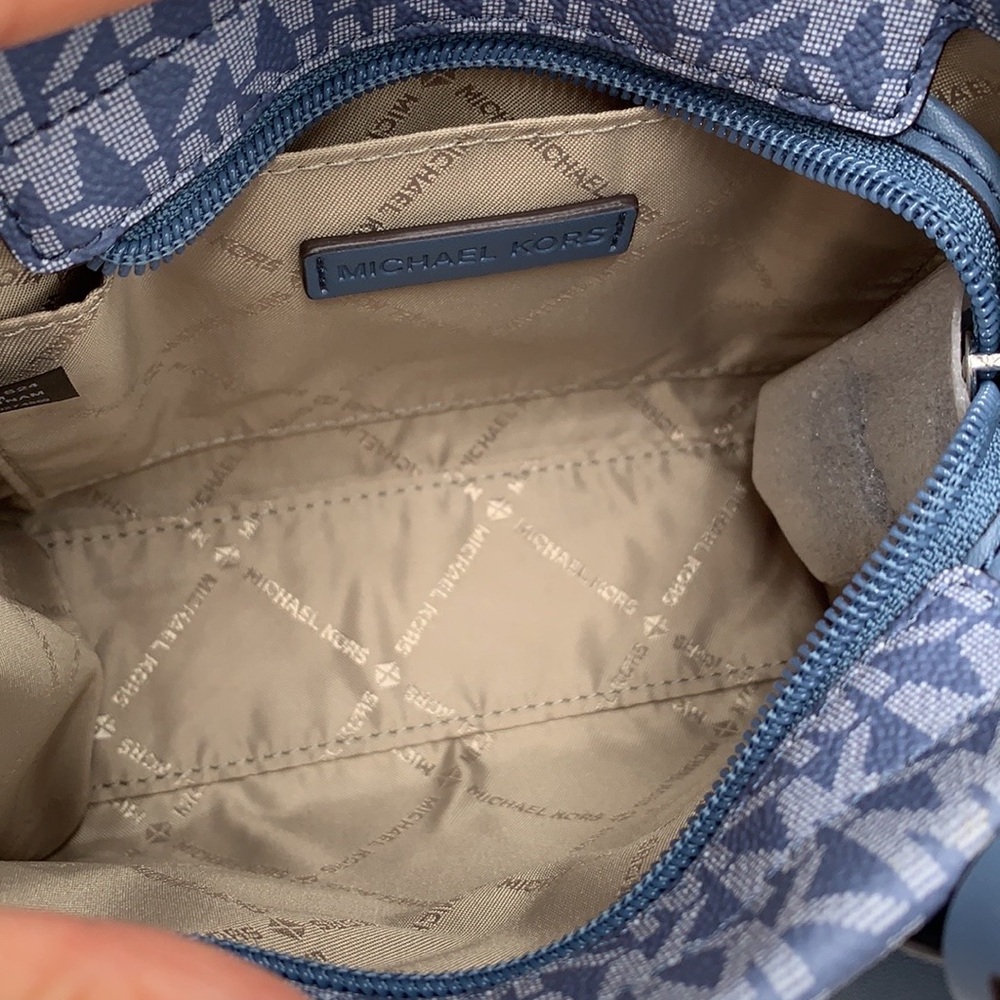 Michael Kors Mirella Extra-Small Ombré Logo Crossbody XBODY ShopperBag Denim NWT - Picture 12 of 16